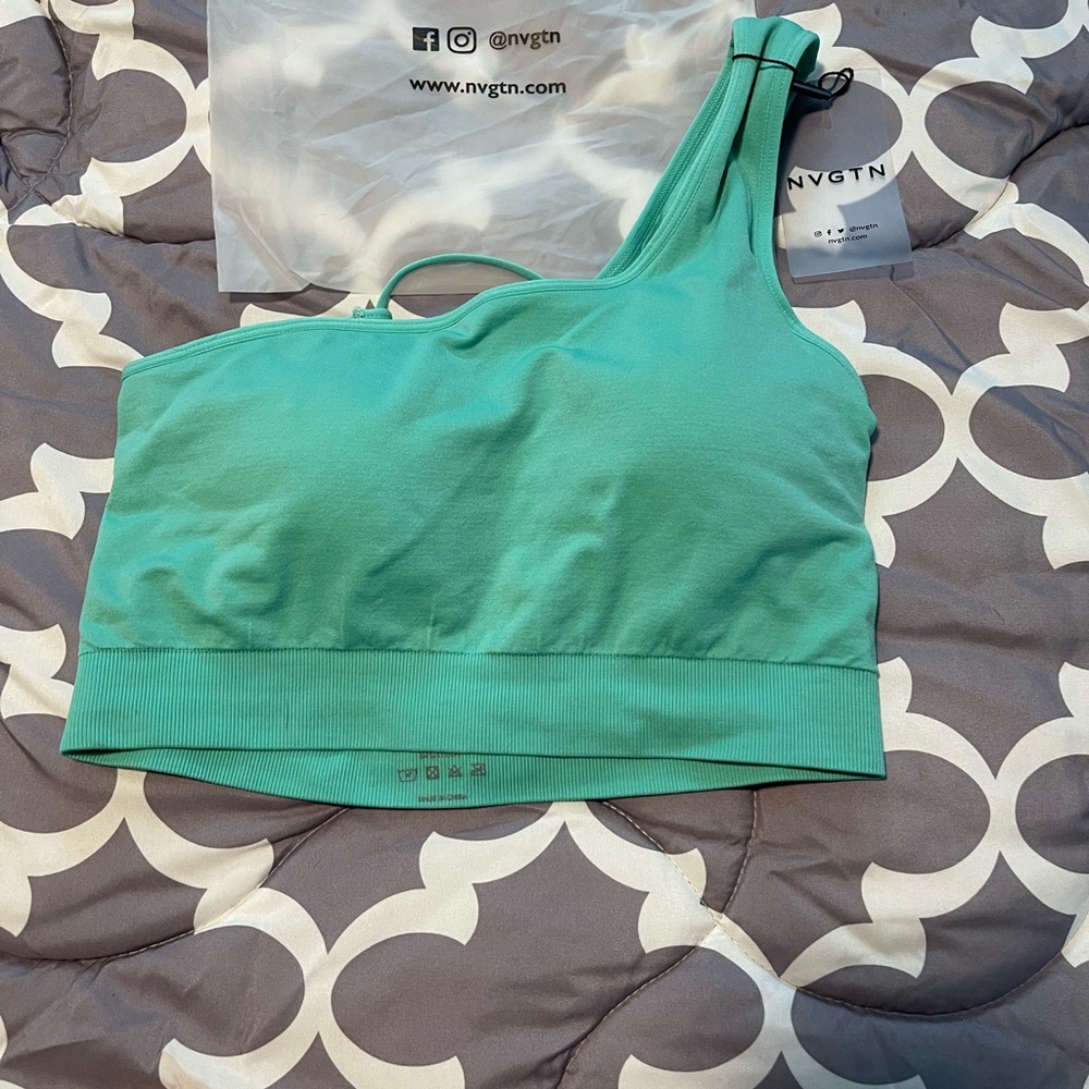 One shoulder strap sports bra. Tags attached